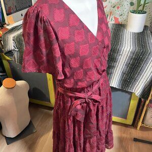 Flying Tomato Crimson Wrap Dress - M